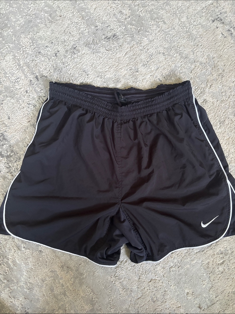 Nike Men's Black Athletic Shorts with White Trim